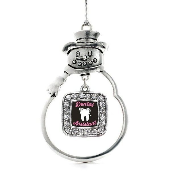 Silver Circle Charm Holiday Ornaments with Cubic Zirconia Jewelry Shiny Tooth Charm Ornament Inspired Silver Silver Circle Charm Holiday Ornaments with Cubic Zirconia Jewelry Shiny Tooth Charm Ornament Inspired Silver
